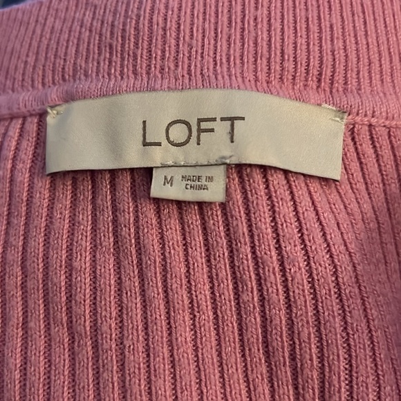 LOFT‎ ribbed sweater puff long sleeves round neckline sz M - Picture 5 of 7